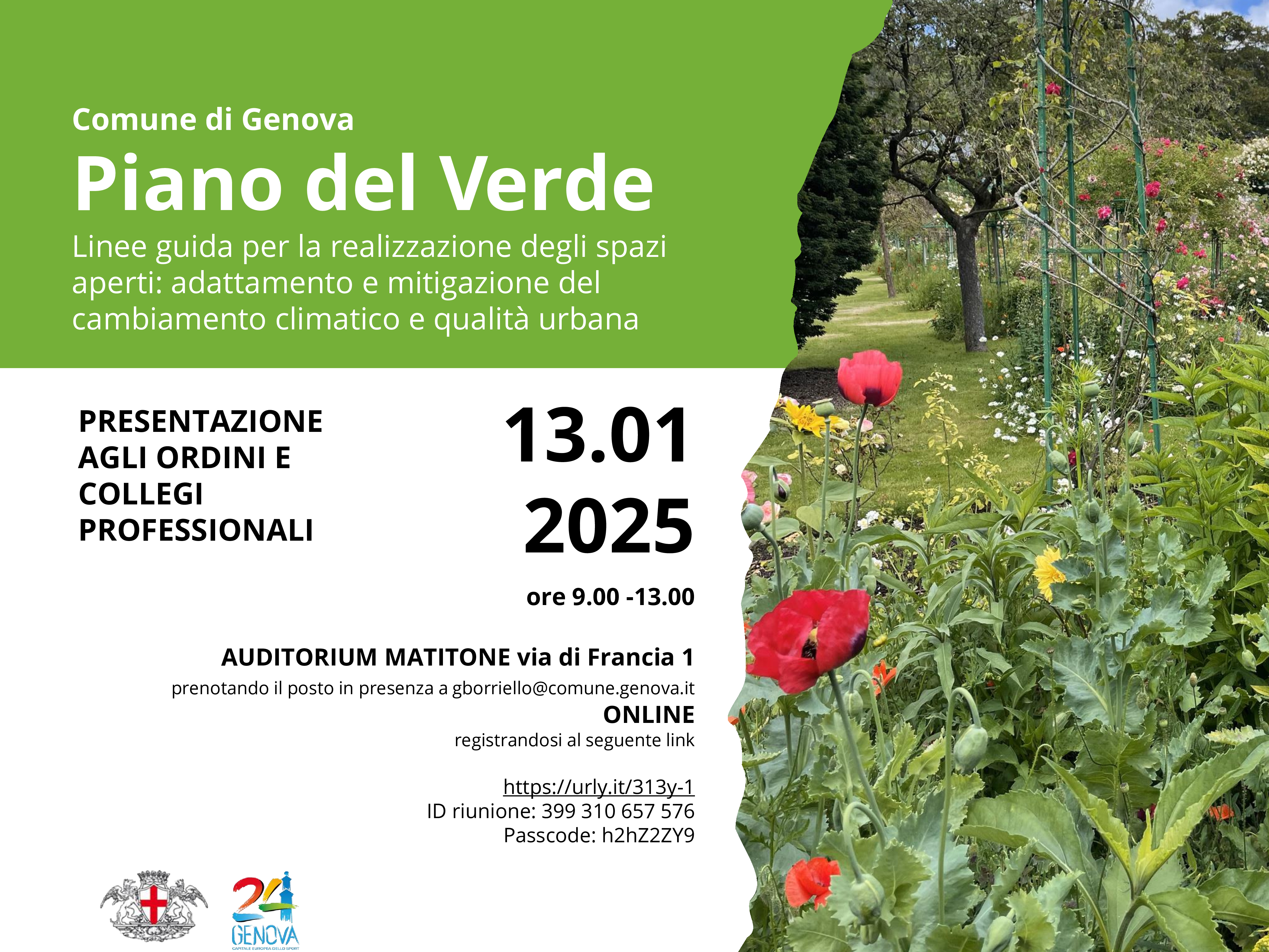 locandina presentazione Piano del Verde