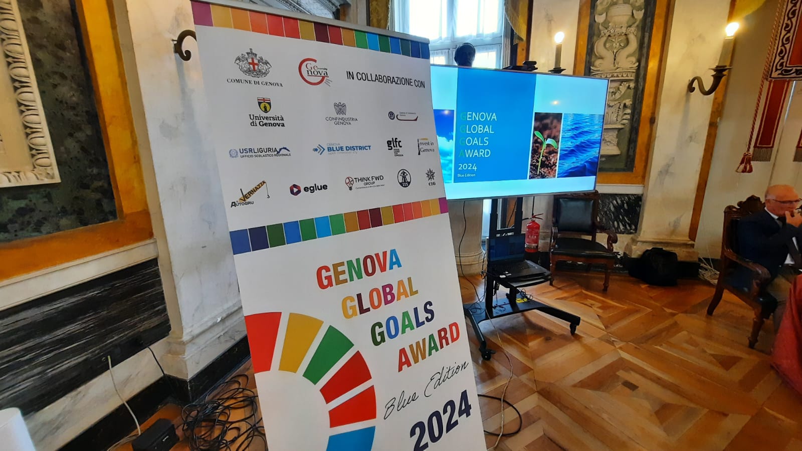 Backdrop dei Genova Global Goals Award 