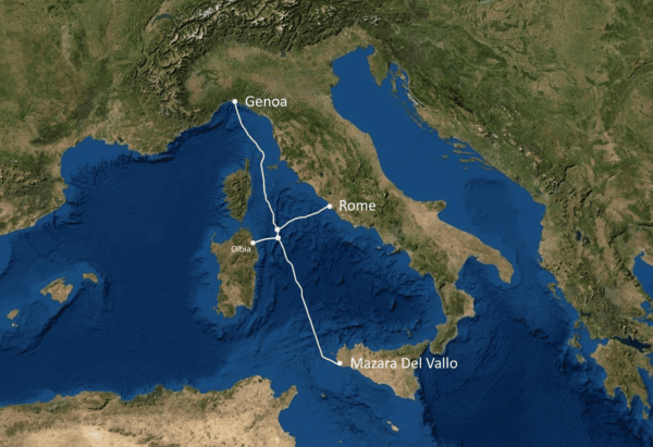 Collegamento fibra ottica con Mazara del Vallo, Roma e Olbia 